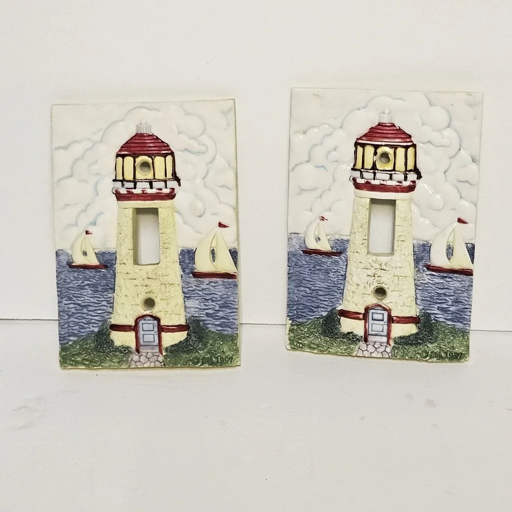 Light House Theme Single Light Switch Cover Wall Plate Apx‎ 4.5